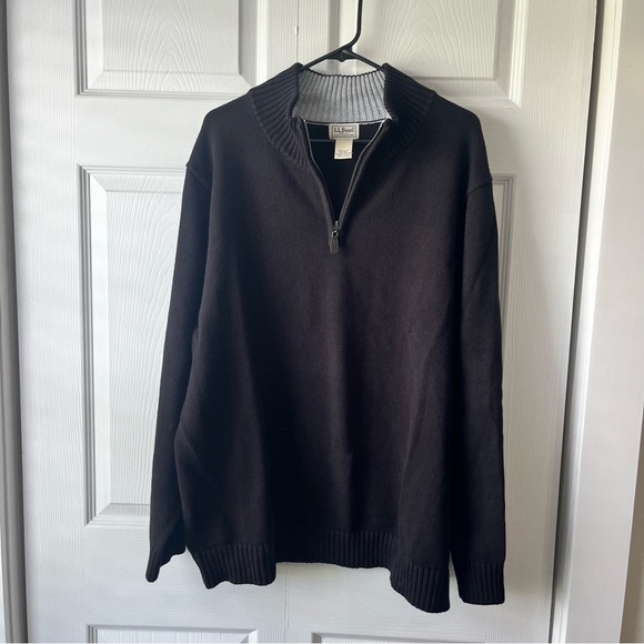 Ll Bean quarter zip sweater black xxl - Picture 1 of 5